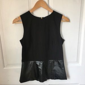 Calvin Klein Faux Leather Peplum Top XSmall